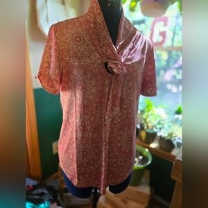 Chic Pink Floral Women's Blouse